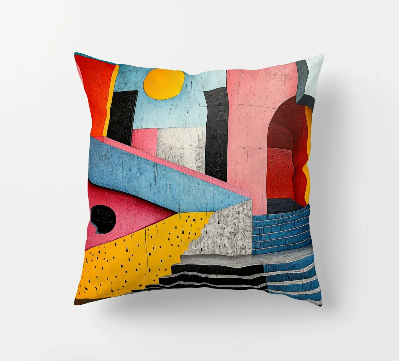 Surrealismus Architektur Design Geometrie Kissen von Nikis Art Studio