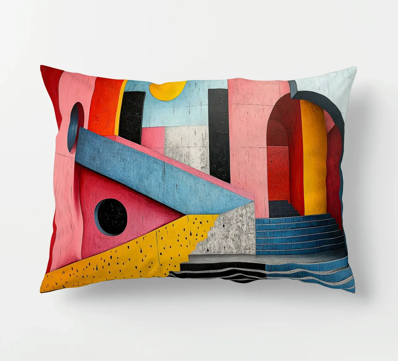 Surrealismus Architektur Design Geometrie Kissen von Nikis Art Studio