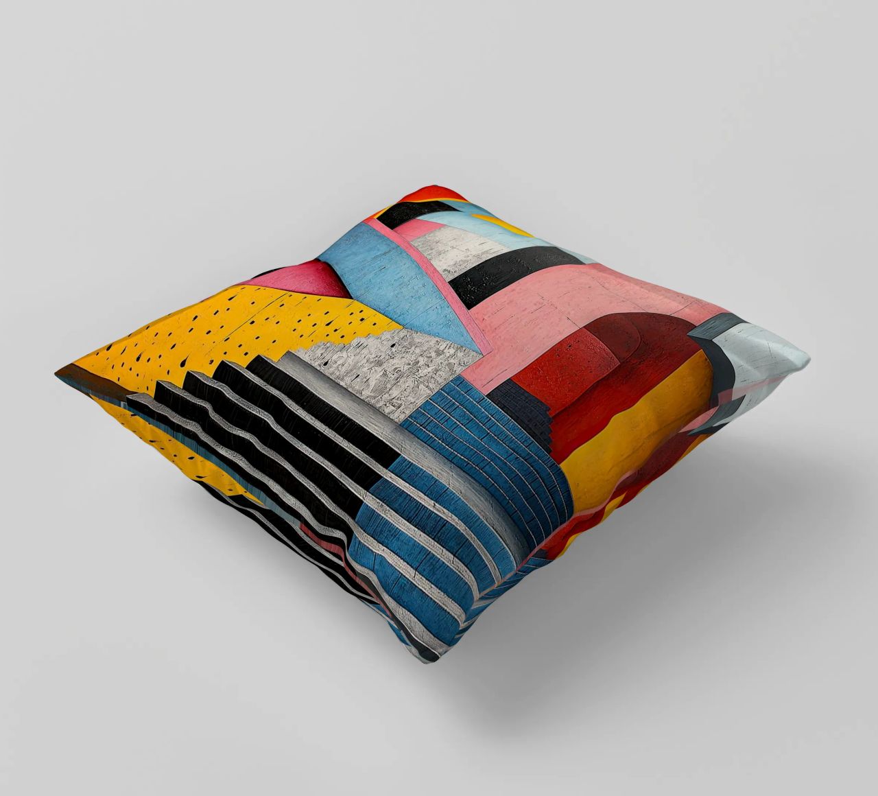 Surrealism Architecture Design Geometry decorative cushion by Nikis Art Studio
