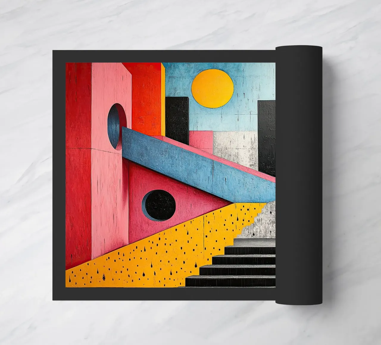 Surrealism Architecture Design Geometry doormat by Nikis Art Studio