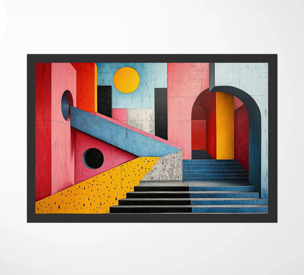 Surrealism Architecture Design Geometry doormat by Nikis Art Studio