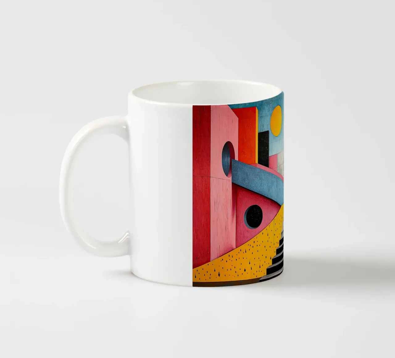 Surrealismus Architektur Design Geometrie Keramik Tasse von Nikis Art Studio