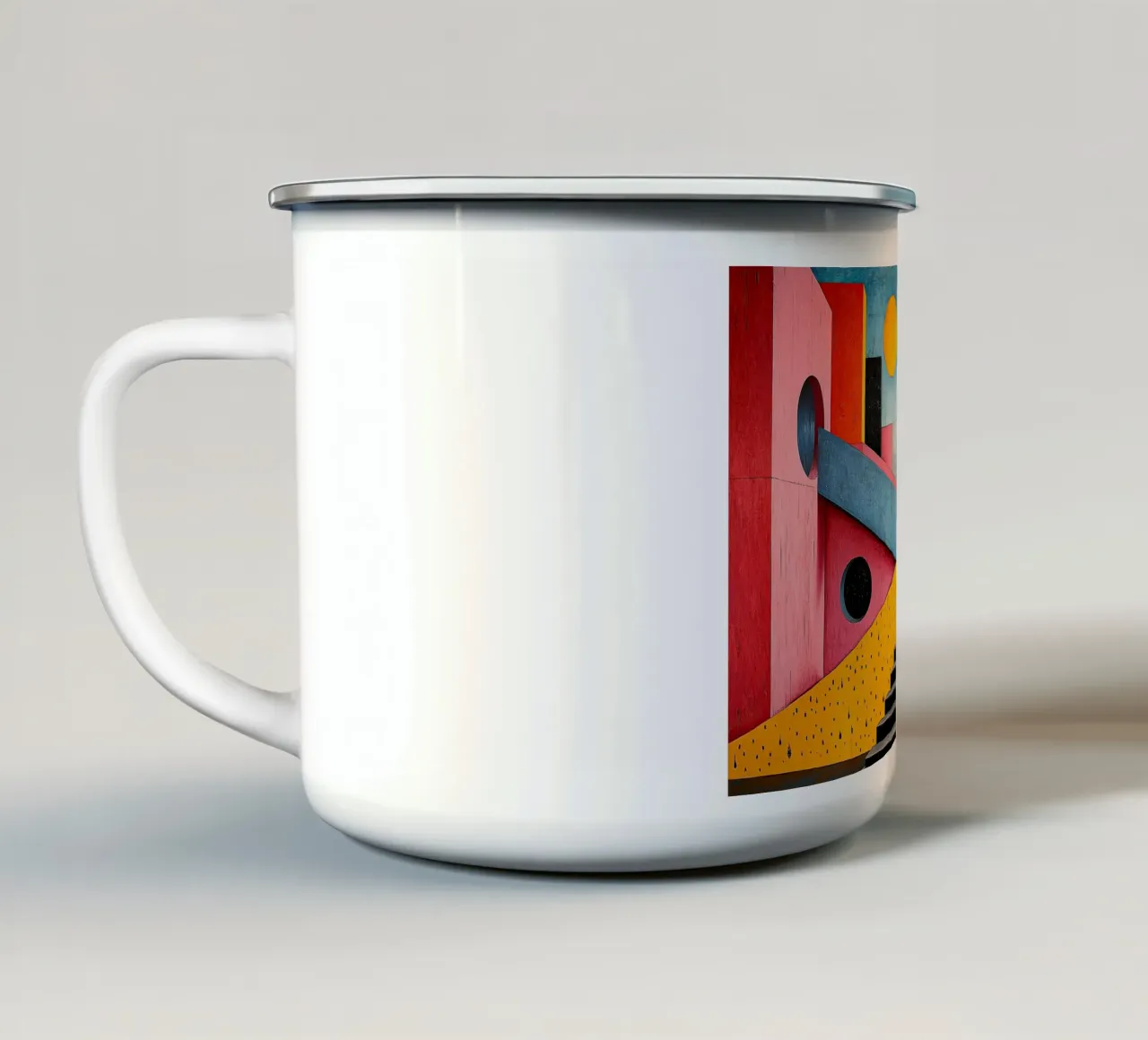 Surrealismo Architettura Design Geometria tazza in smalto da Nikis Art Studio