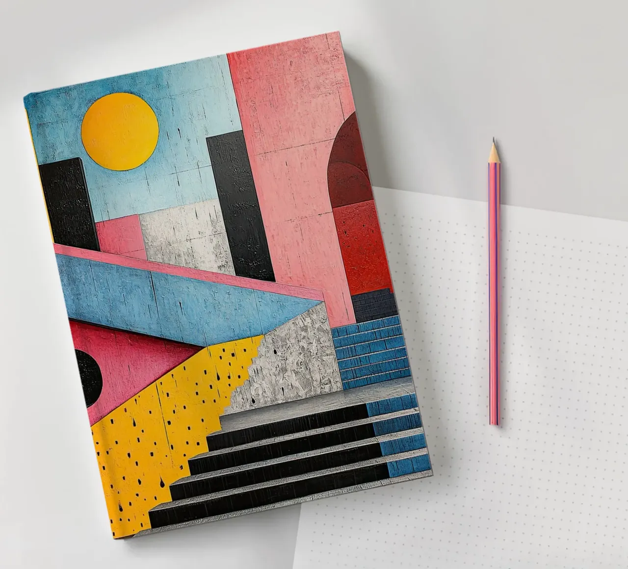 Surrealismus Architektur Design Geometrie Notizbuch von Nikis Art Studio