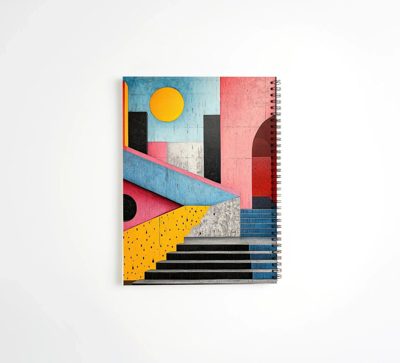 Surrealism Architecture Design Geometry spiral notebook by Nikis Art Studio