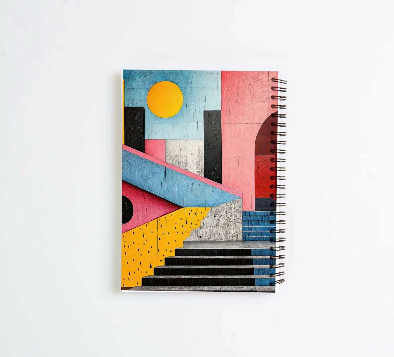 Surrealism Architecture Design Geometry spiral notebook by Nikis Art Studio