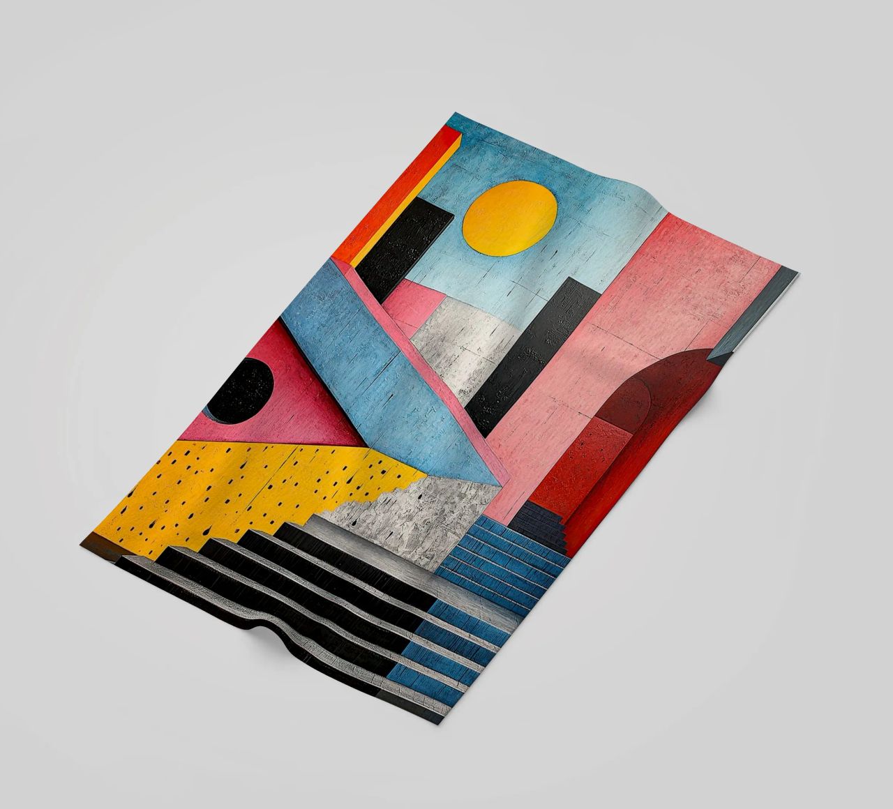 Surrealism Architecture Design Geometry beach towel by Nikis Art Studio