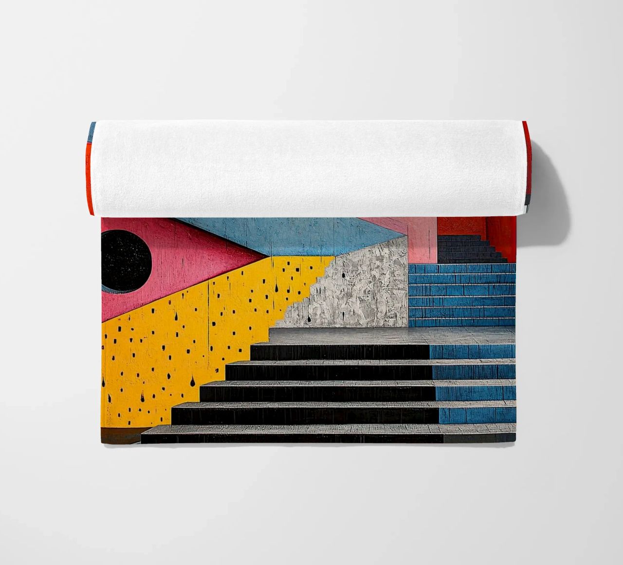 Surrealism Architecture Design Geometry beach towel by Nikis Art Studio