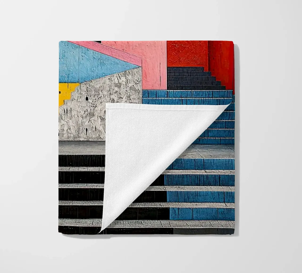 Surrealismus Architektur Design Geometrie Strandtuch von Nikis Art Studio