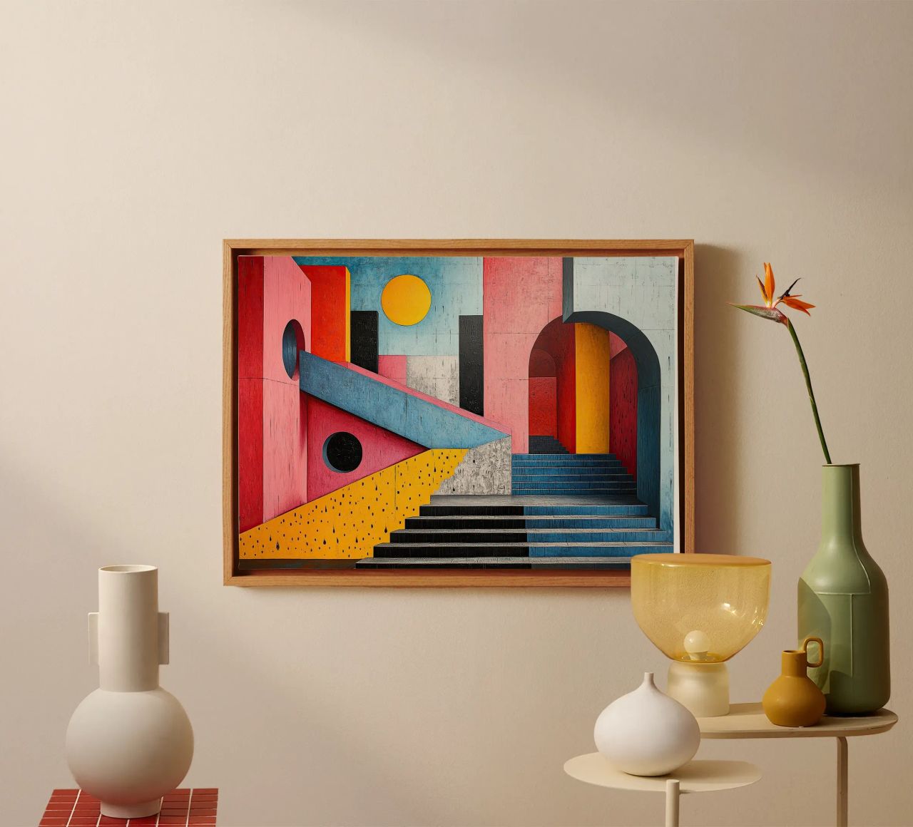 Surrealism Architecture Design Geometry canvas by Nikis Art Studio