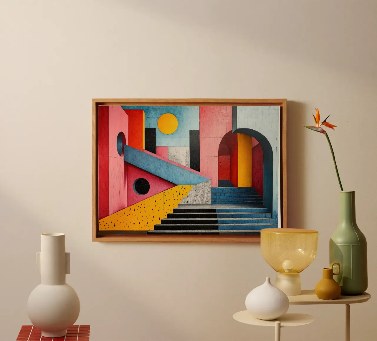 Surrealism Architecture Design Geometry canvas by Nikis Art Studio