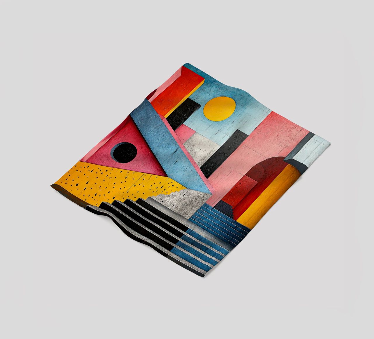 Surrealism Architecture Design Geometry fleece blanket by Nikis Art Studio