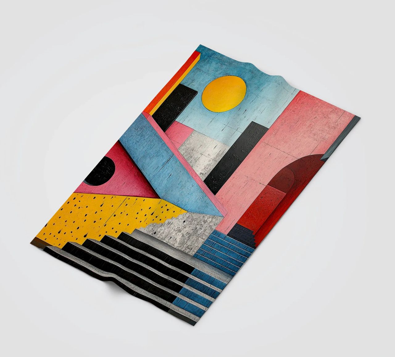 Surrealism Architecture Design Geometry fleece blanket by Nikis Art Studio