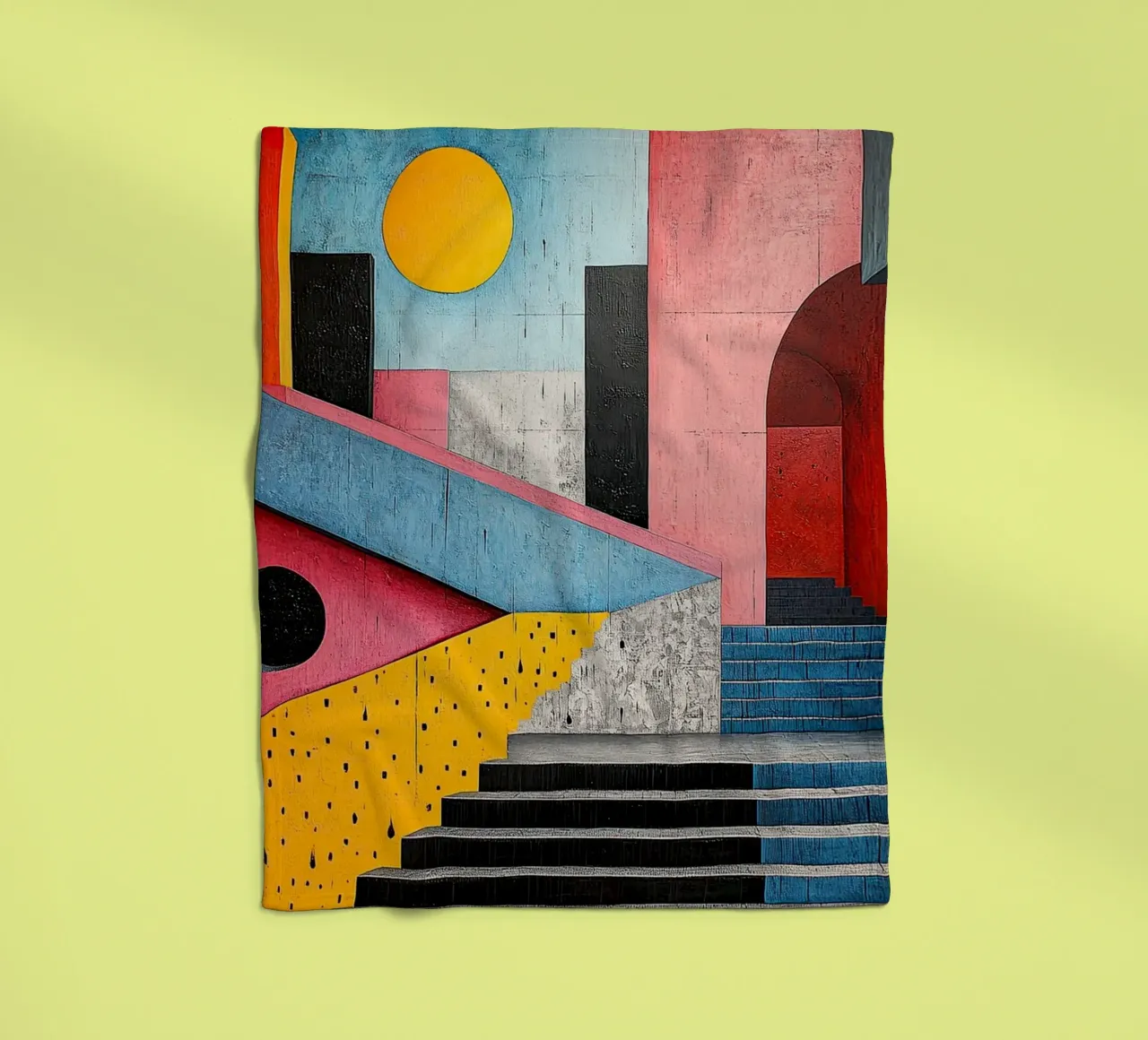 Surrealismus Architektur Design Geometrie Fleecedecke von Nikis Art Studio