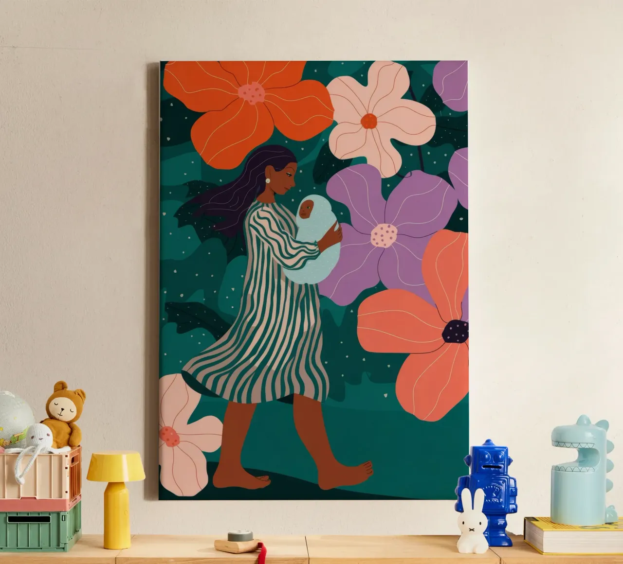 Passeggiata nei giardini fioriti tela con Cornice a cassetta da Emery Kate