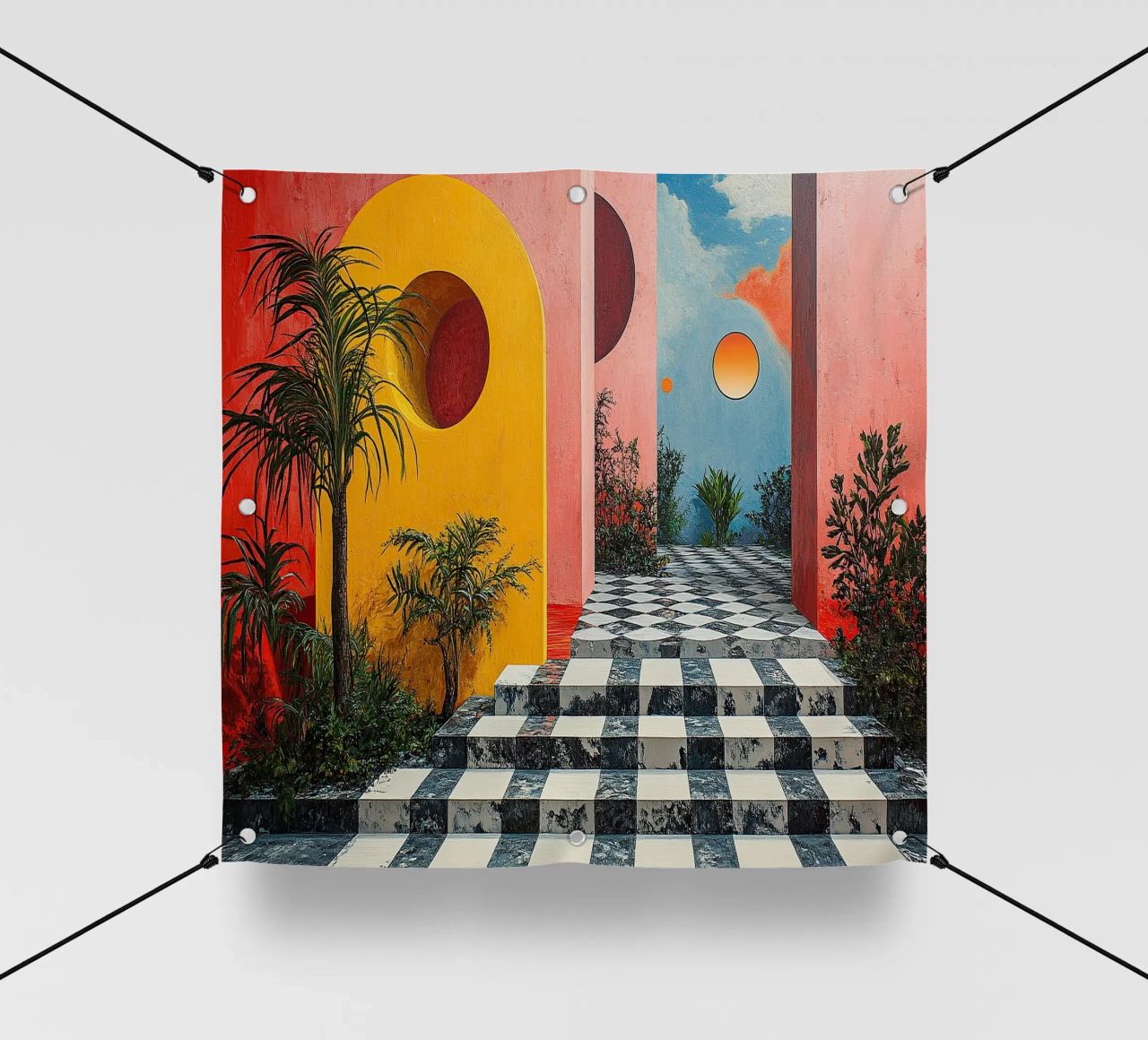 Surrealism Architecture Design Geometry pvc cover by Nikis Art Studio