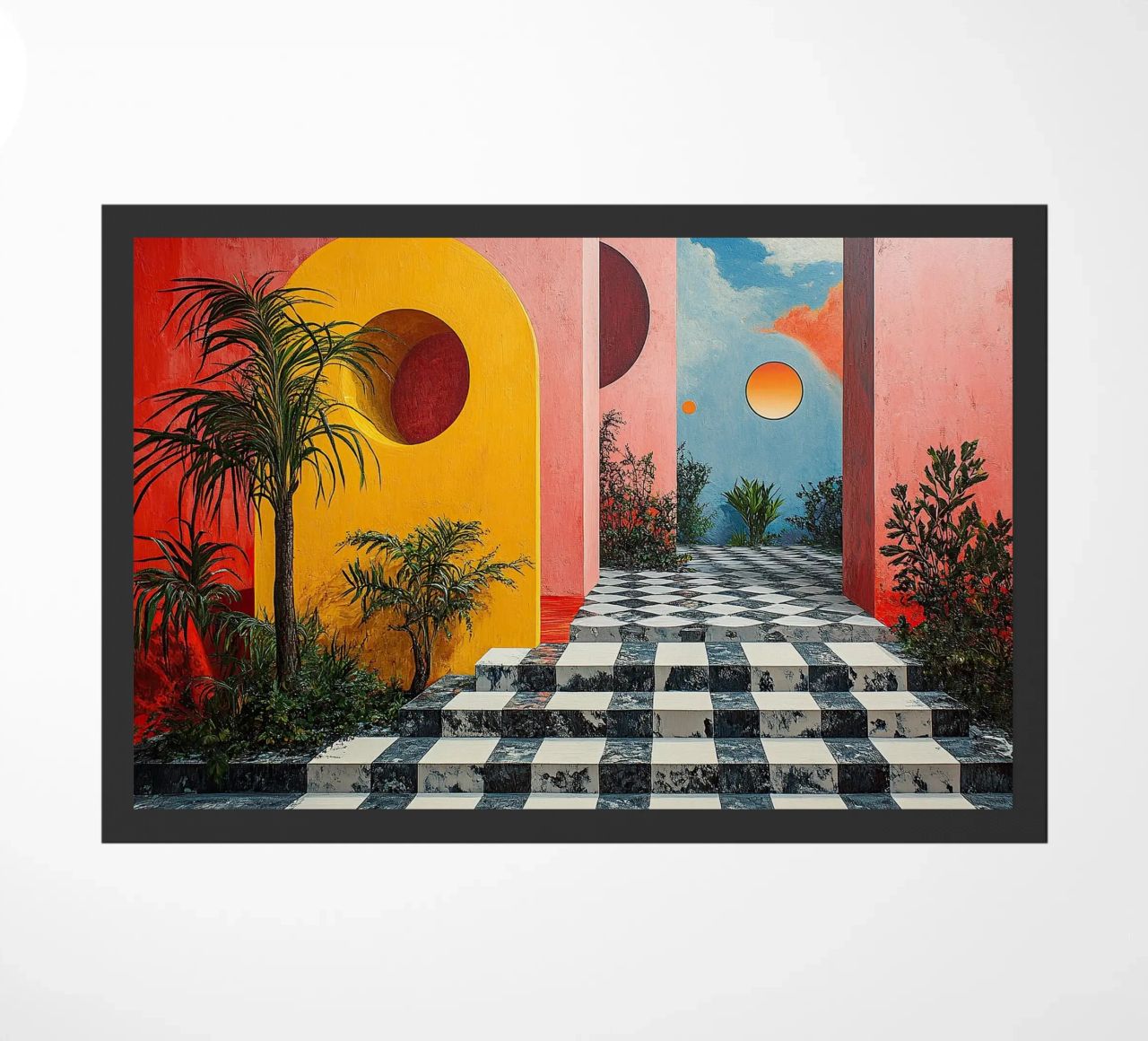 Surrealism Architecture Design Geometry doormat by Nikis Art Studio