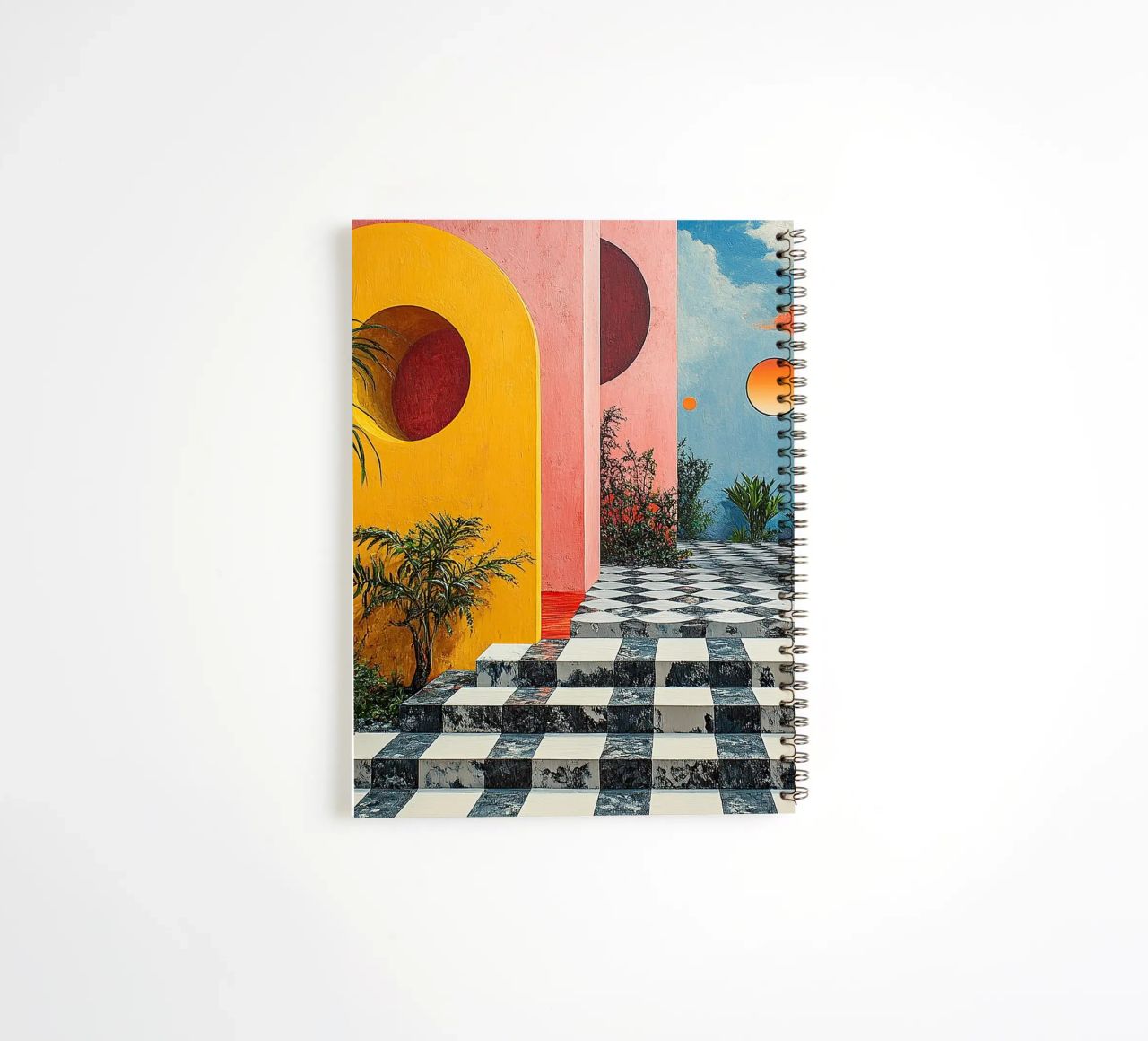 Surrealism Architecture Design Geometry spiral notebook by Nikis Art Studio