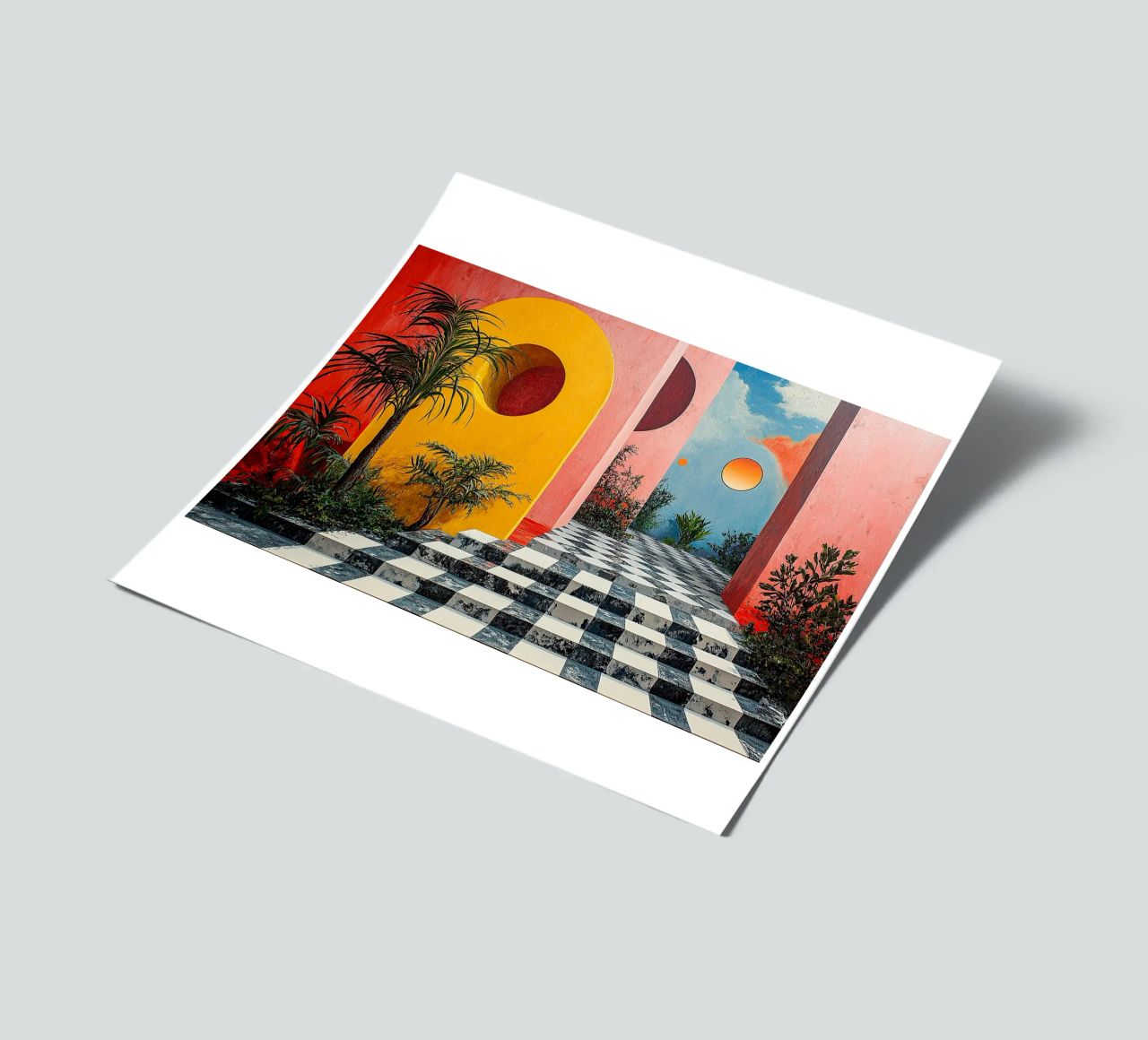 Surrealism Architecture Design Geometry sticker sheet by Nikis Art Studio