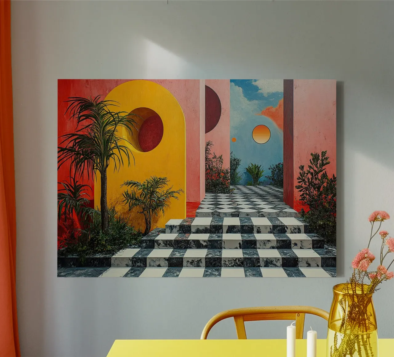 Surrealismus Architektur Design Geometrie Leinwand von Nikis Art Studio