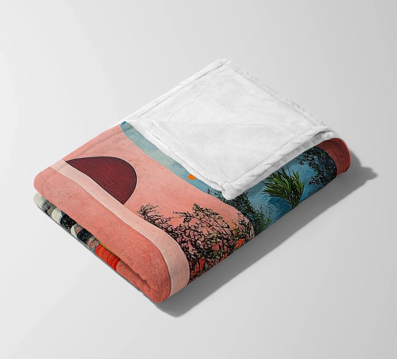 Surrealism Architecture Design Geometry fleece blanket by Nikis Art Studio