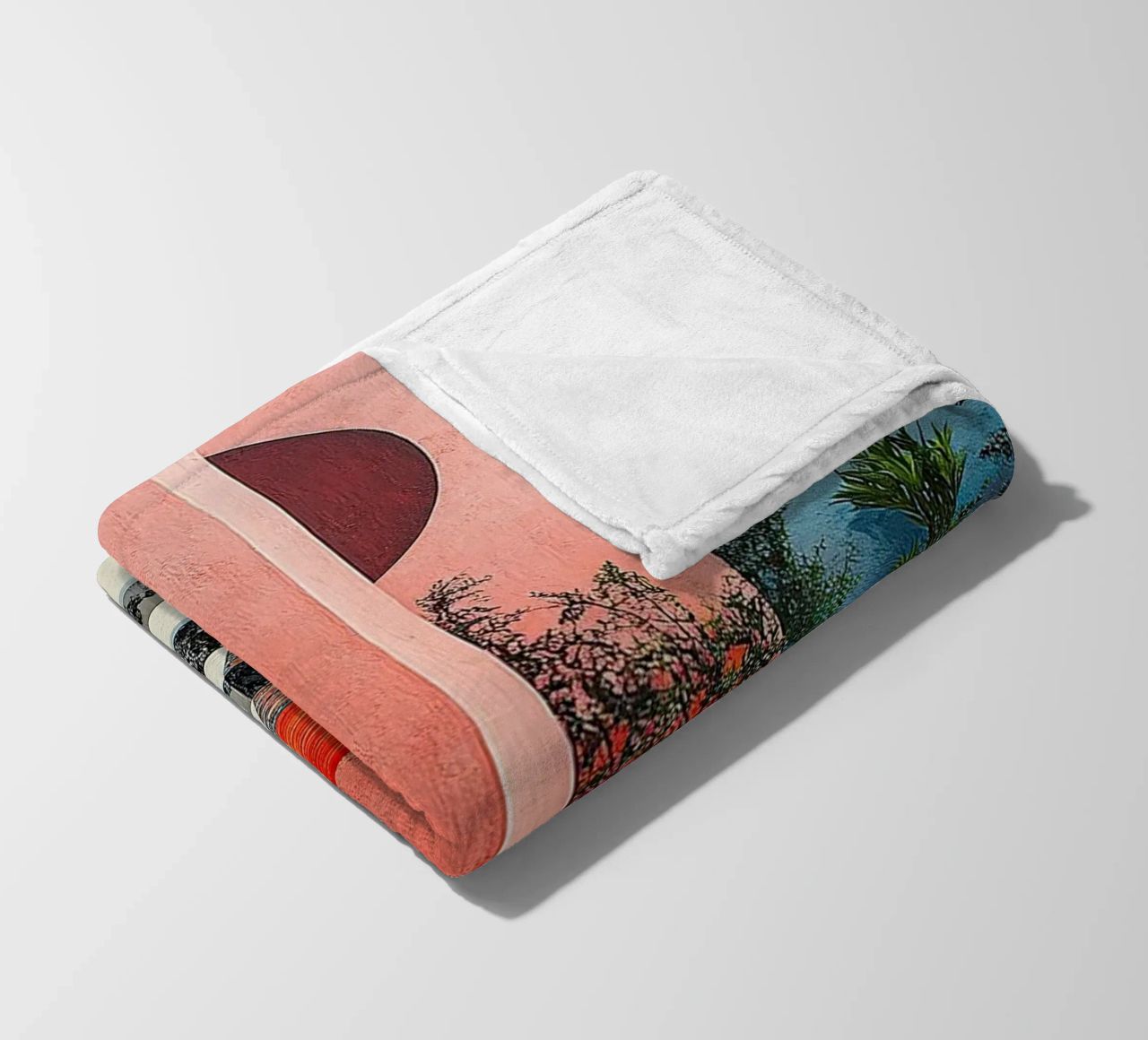 Surrealism Architecture Design Geometry fleece blanket by Nikis Art Studio