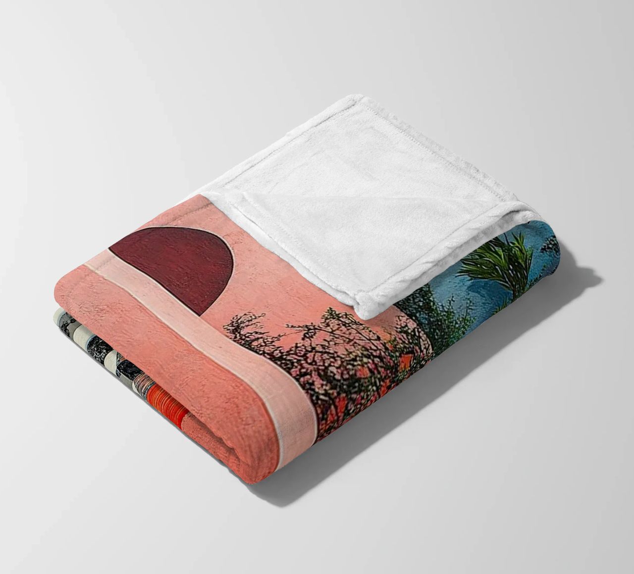 Surrealism Architecture Design Geometry fleece blanket by Nikis Art Studio