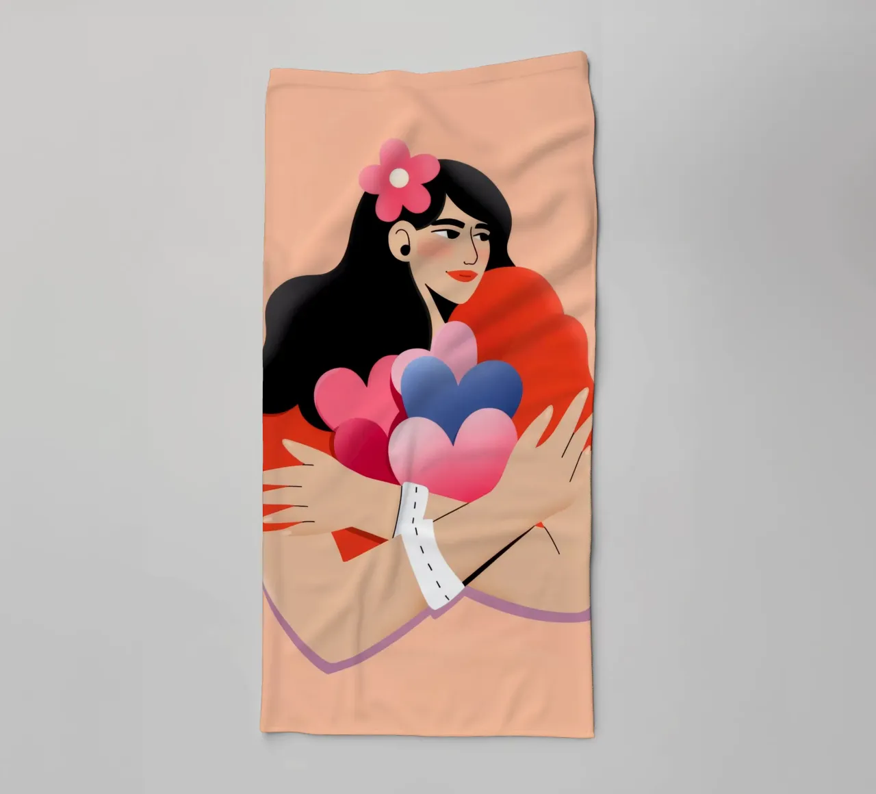 Bouquet di palloncini a cuore asciugamano da bagno da Emery Kate