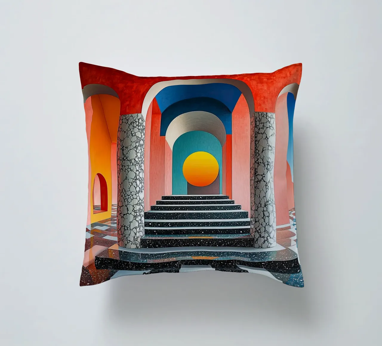 Surrealisme Architectuur Ontwerp Meetkunde kussen van Nikis Art Studio