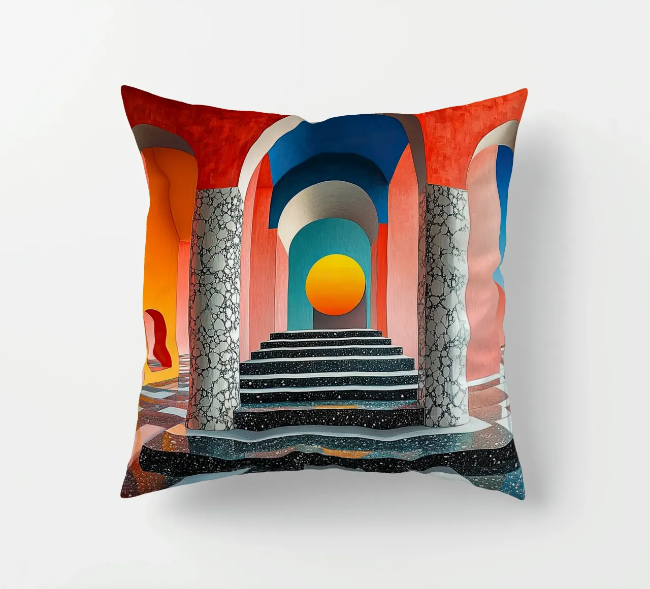Surrealisme Architectuur Ontwerp Meetkunde kussen van Nikis Art Studio