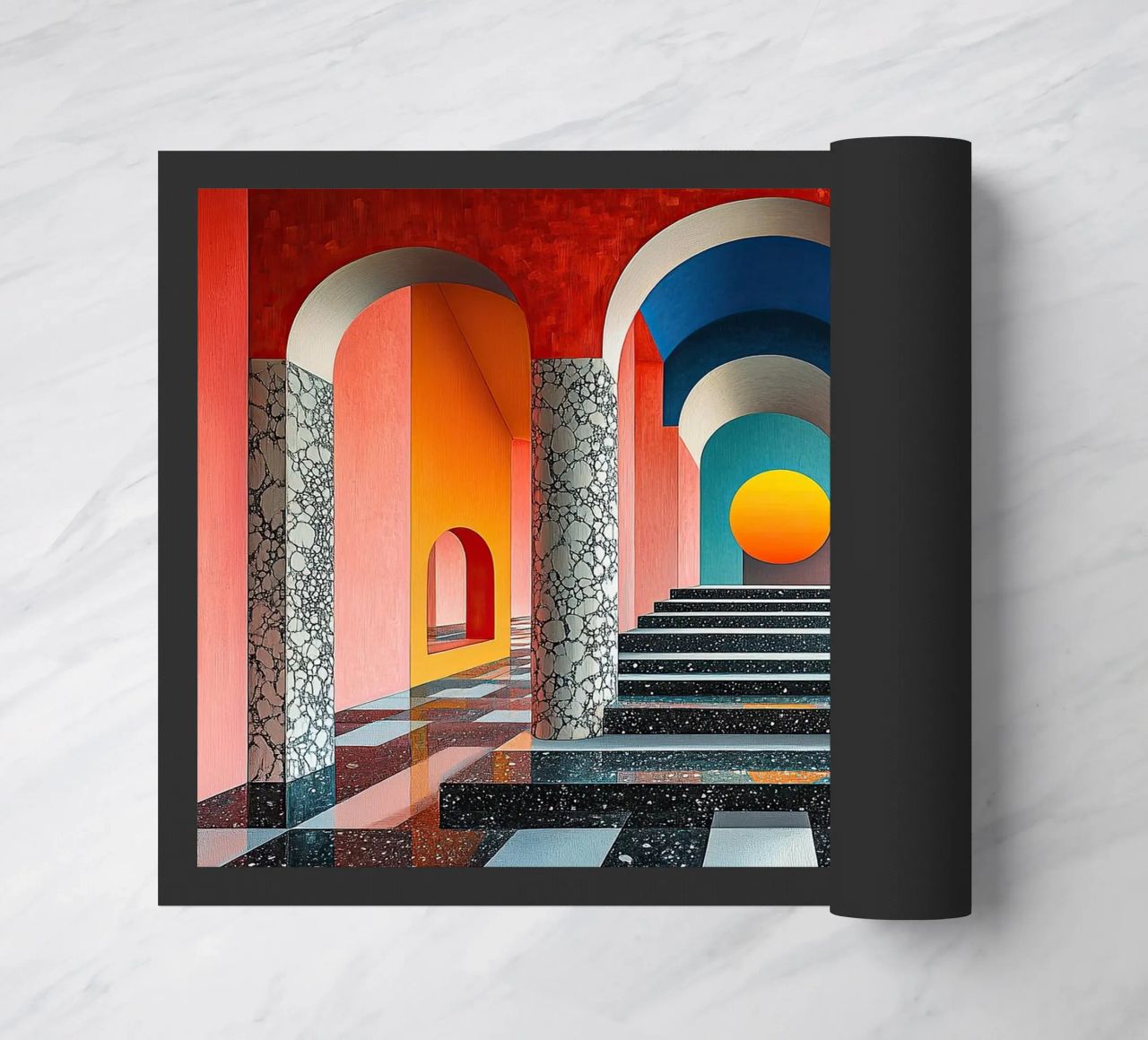 Surrealism Architecture Design Geometry doormat by Nikis Art Studio