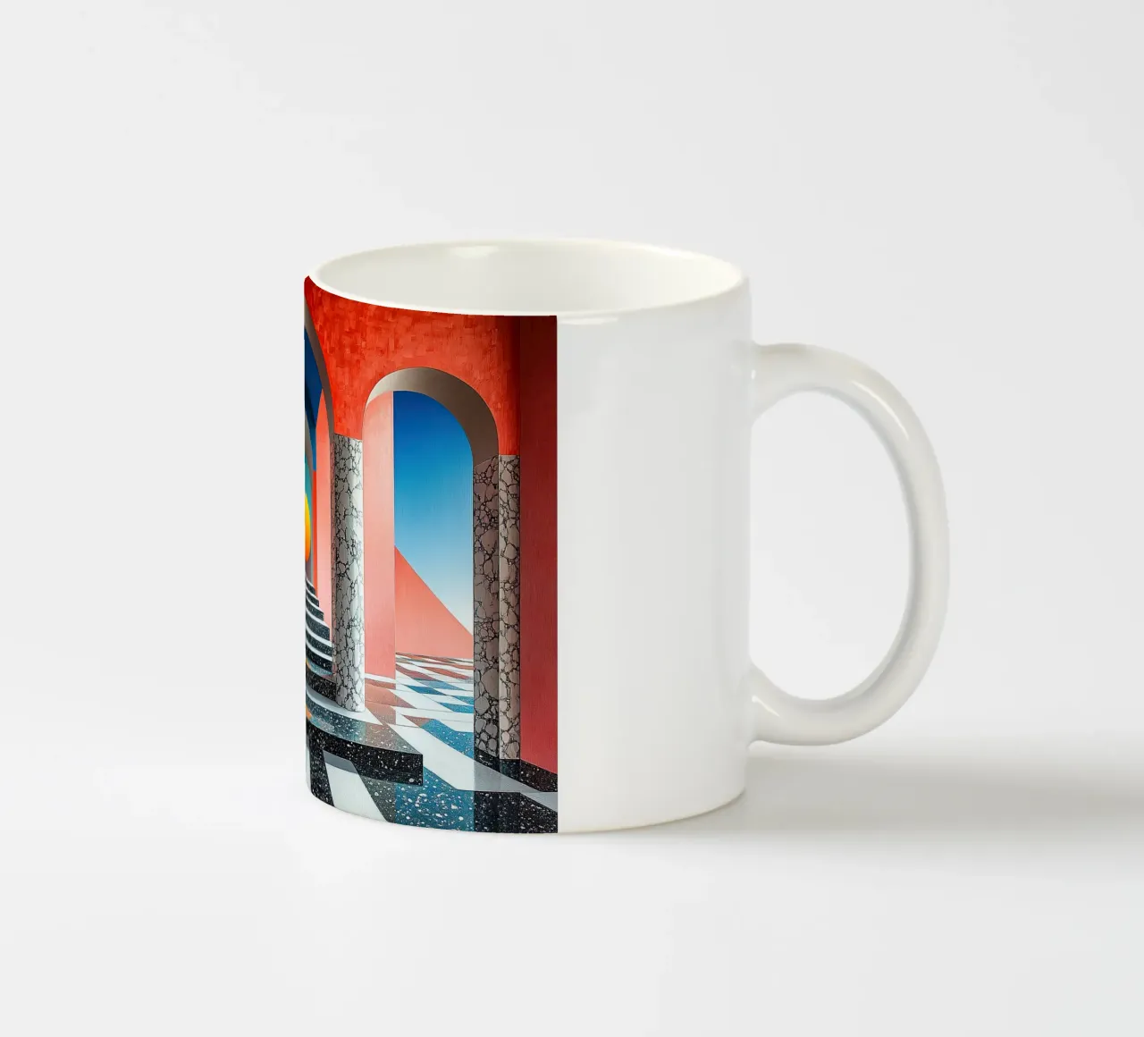 Surrealismo Architettura Design Geometria tazza in ceramica da Nikis Art Studio