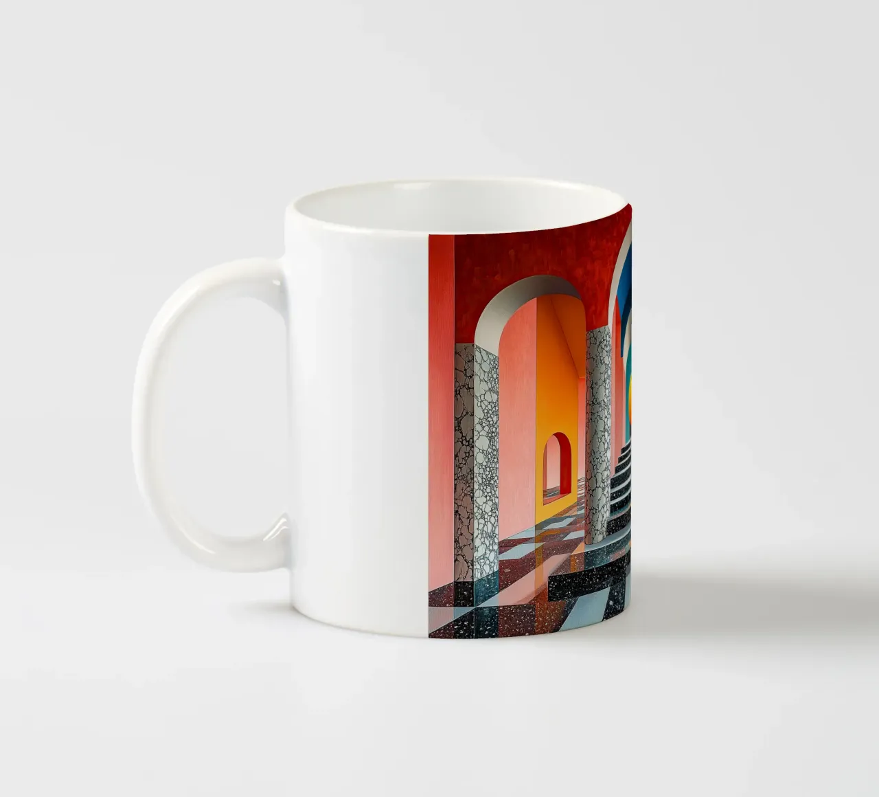 Surrealismo Architettura Design Geometria tazza in ceramica da Nikis Art Studio
