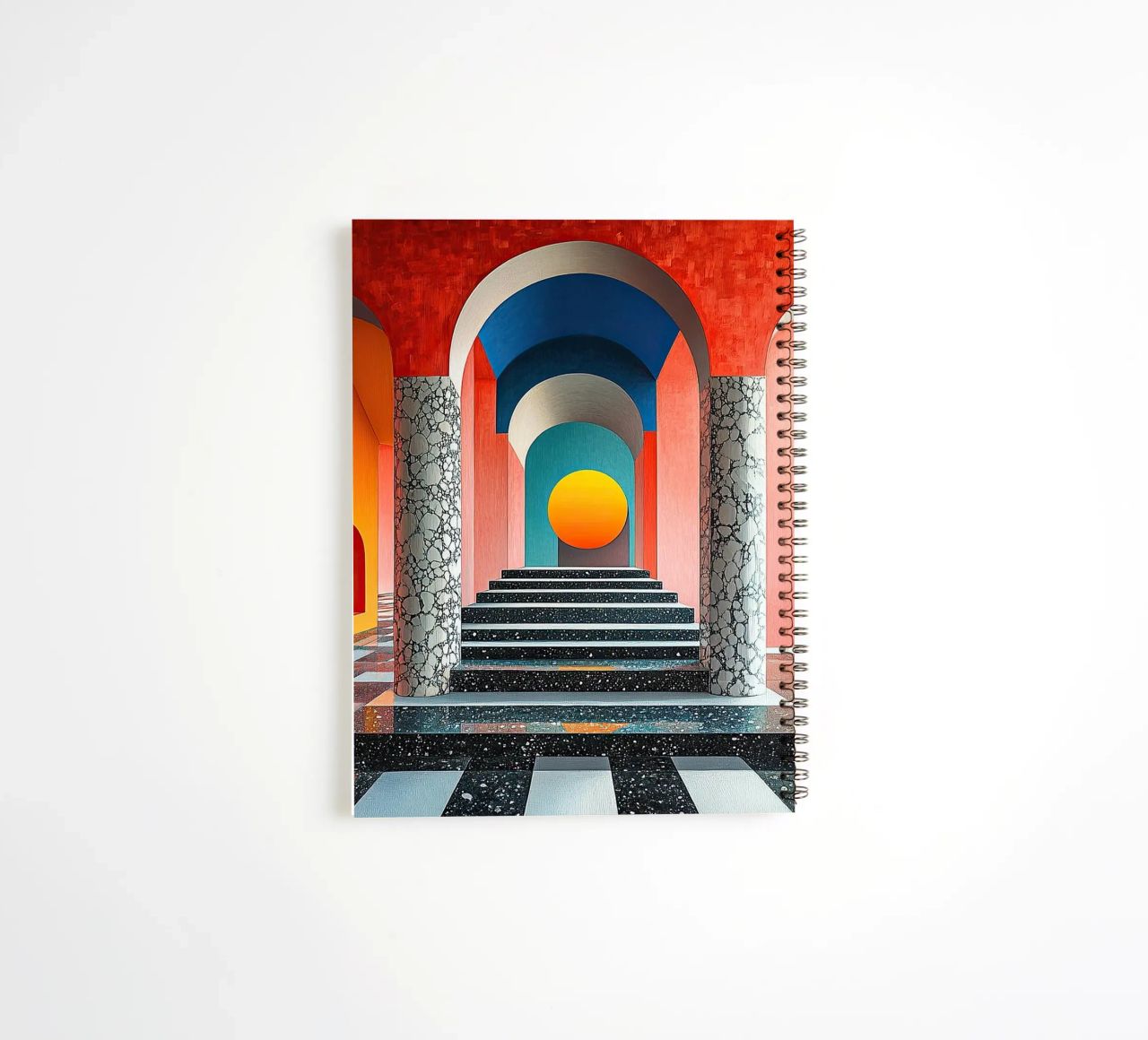 Surrealism Architecture Design Geometry spiral notebook by Nikis Art Studio