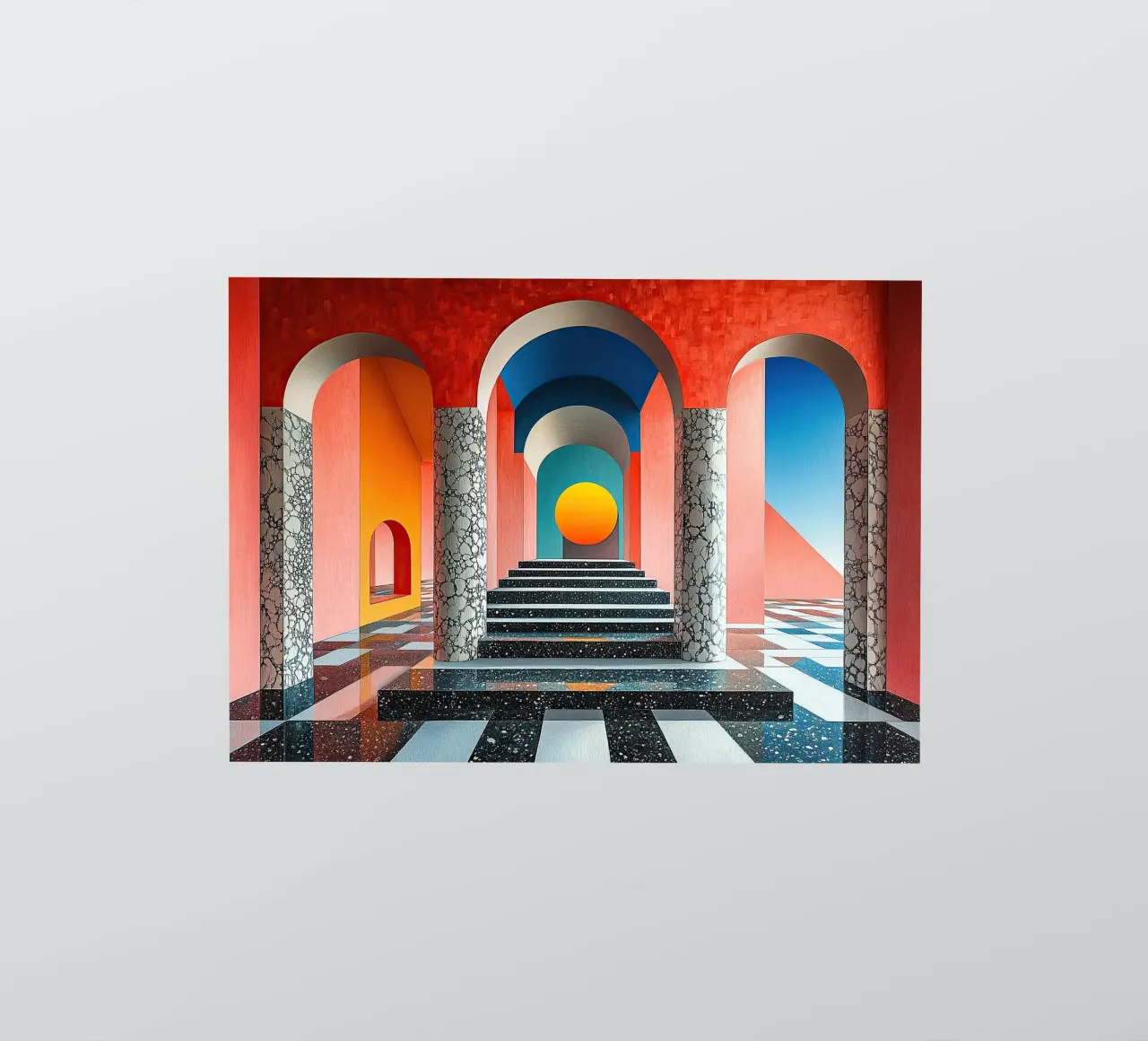 Surrealismo Arquitectura Diseño Geometría pegatina de Nikis Art Studio