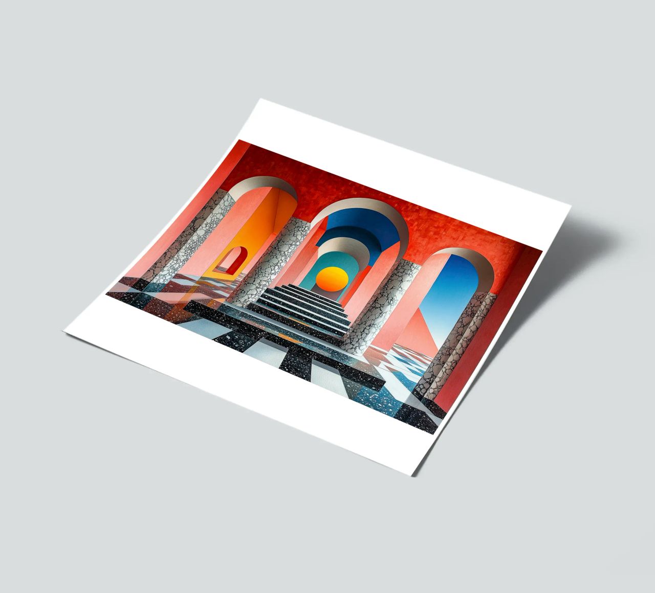 Surrealism Architecture Design Geometry sticker sheet by Nikis Art Studio
