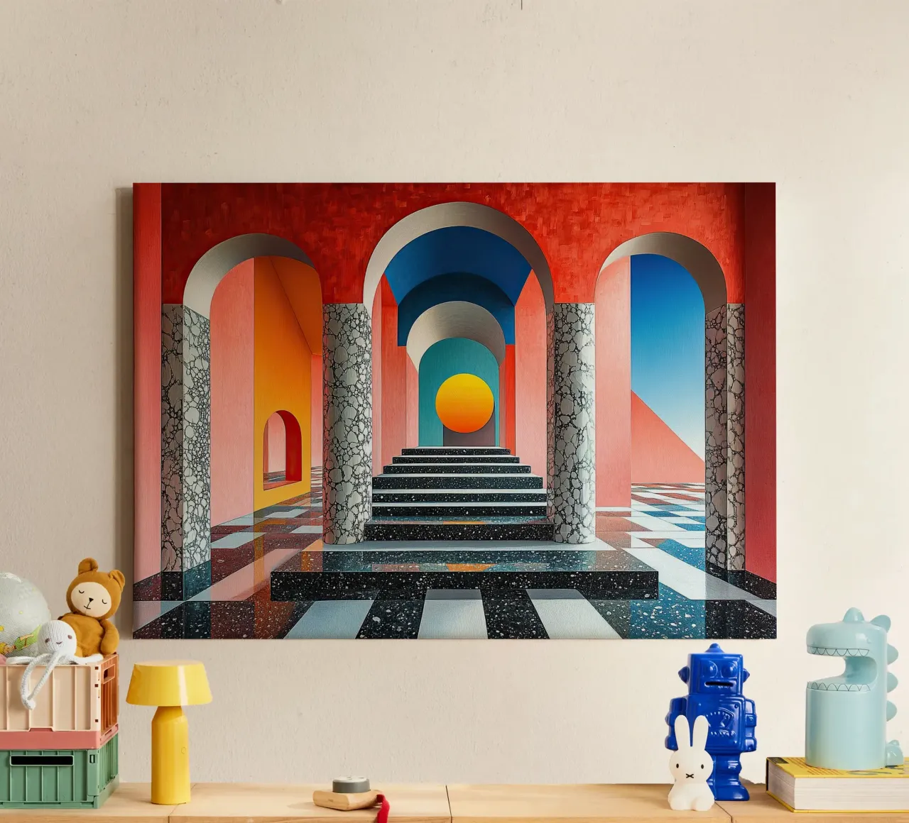 Surrealism Architecture Design Geometry canvas by Nikis Art Studio