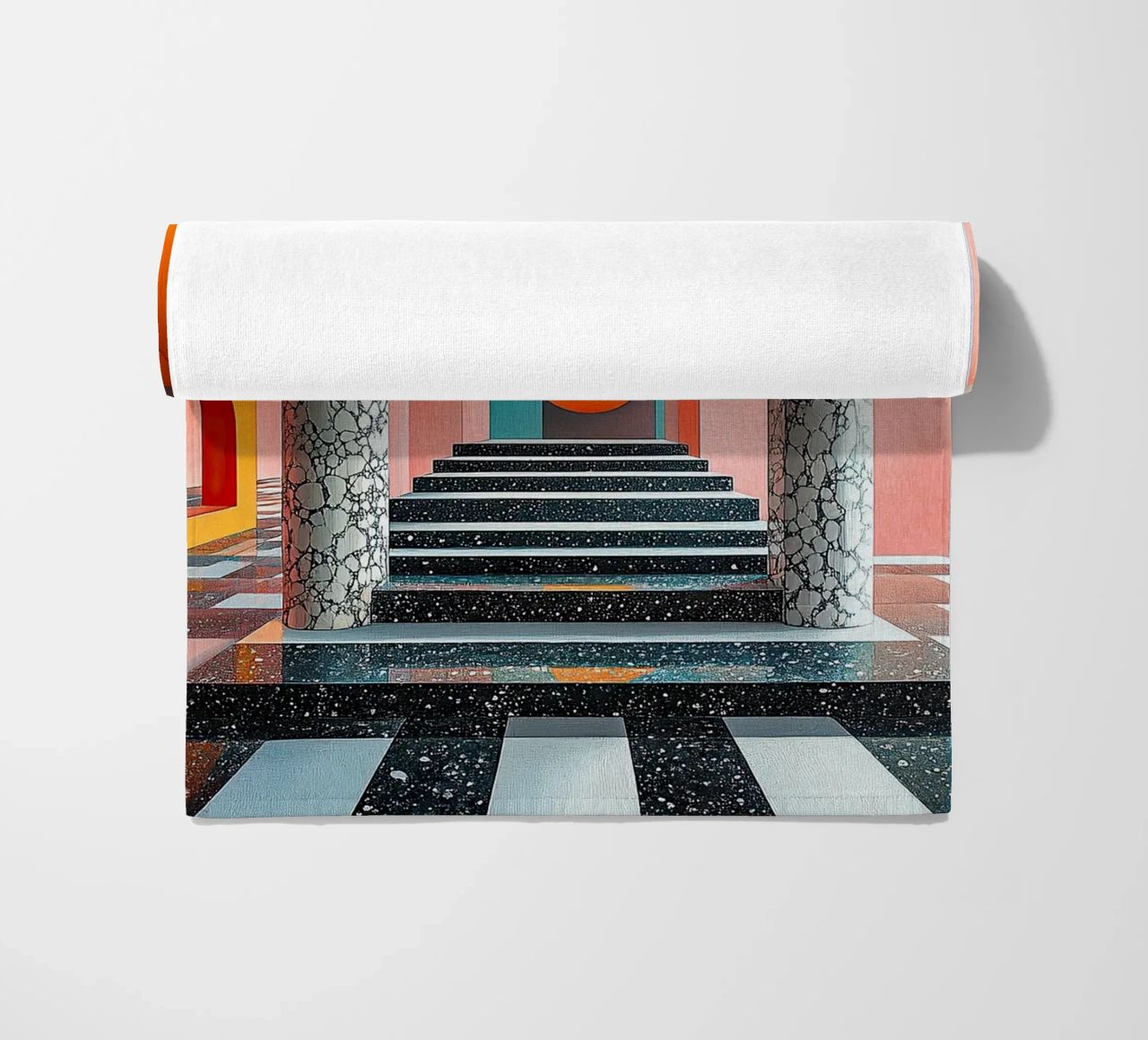 Surrealism Architecture Design Geometry beach towel by Nikis Art Studio