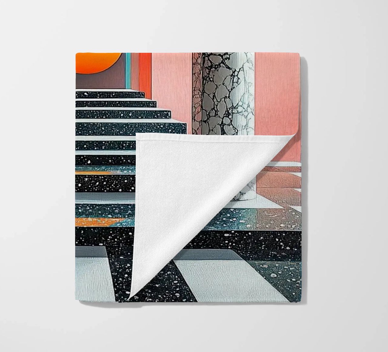 Surrealism Architecture Design Geometry beach towel by Nikis Art Studio