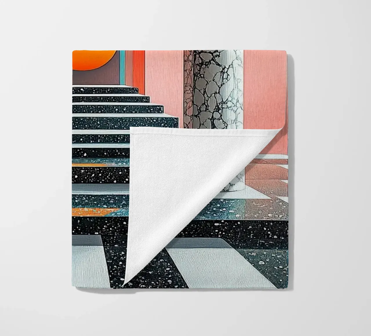 Surrealism Architecture Design Geometry beach towel by Nikis Art Studio