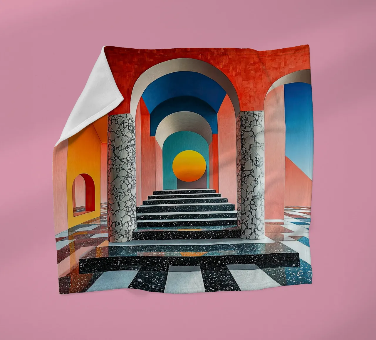 Surrealisme Architectuur Ontwerp Meetkunde fleecedeken van Nikis Art Studio