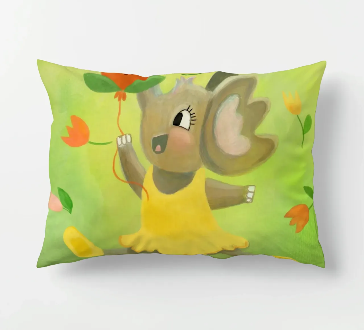Fröhlicher Elefant - Spring Vibes cuscino da Honigbrombeere
