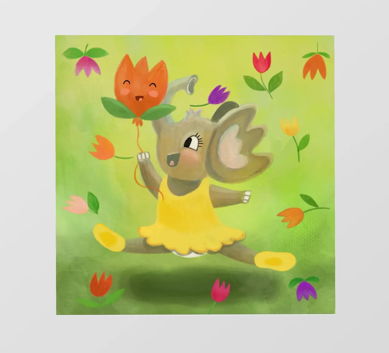 Fröhlicher Elefant - Spring Vibes telo in pvc da Honigbrombeere