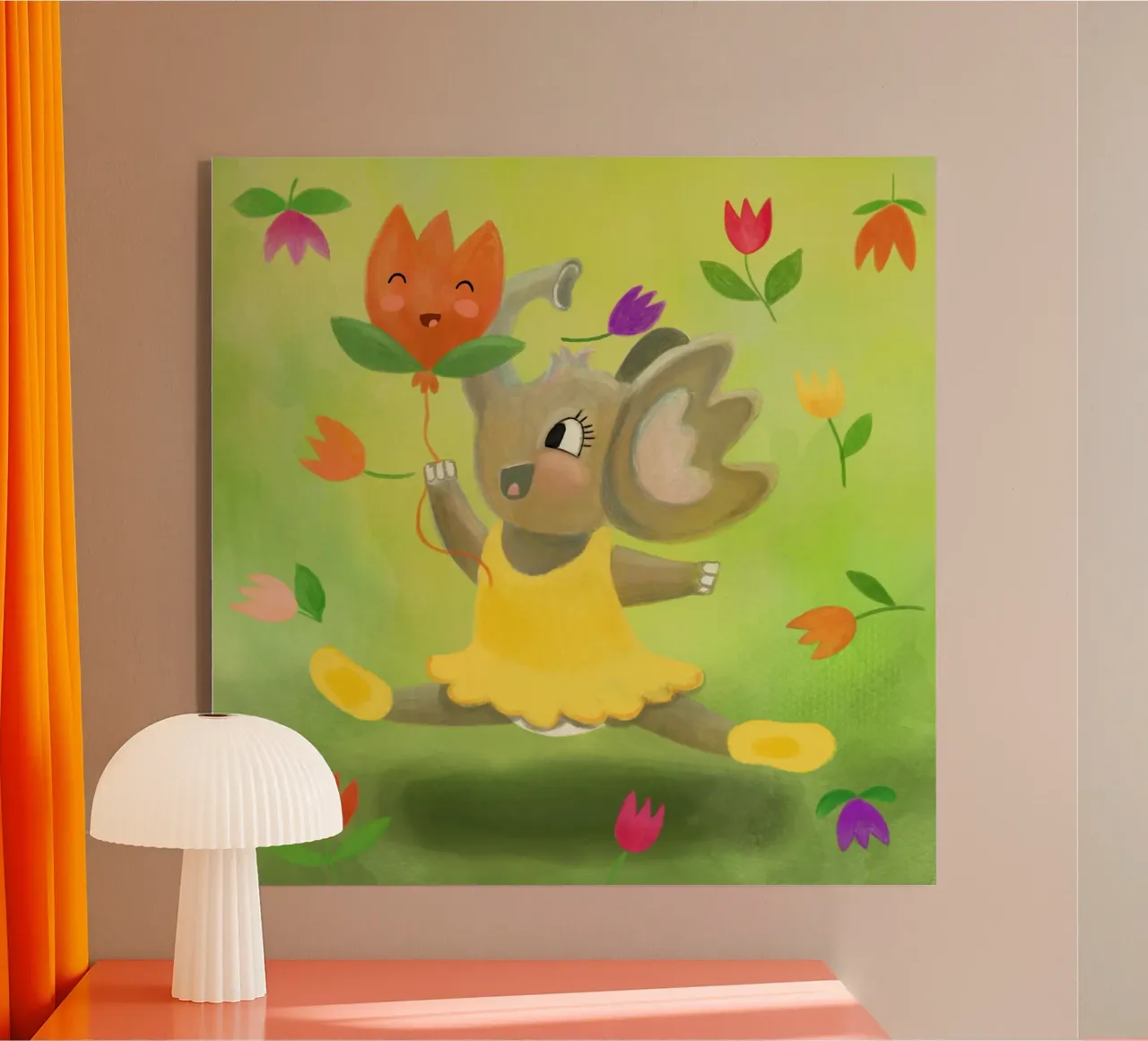 Fröhlicher Elefant - Spring Vibes plexiglass da Honigbrombeere