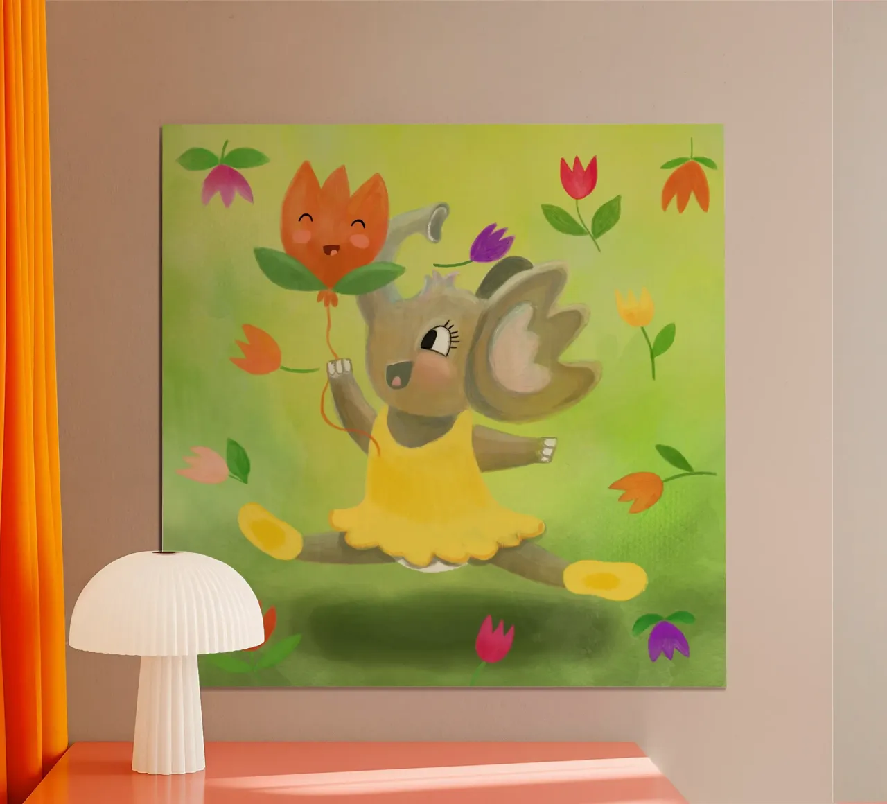 Fröhlicher Elefant - Spring Vibes poster da Honigbrombeere