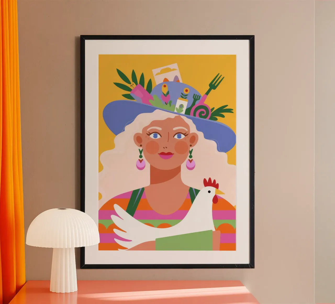 Cappello Farm Fresh poster con telaio in alluminio da Emery Kate
