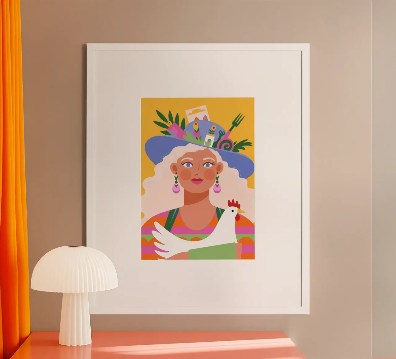Cappello Farm Fresh poster con telaio in alluminio da Emery Kate