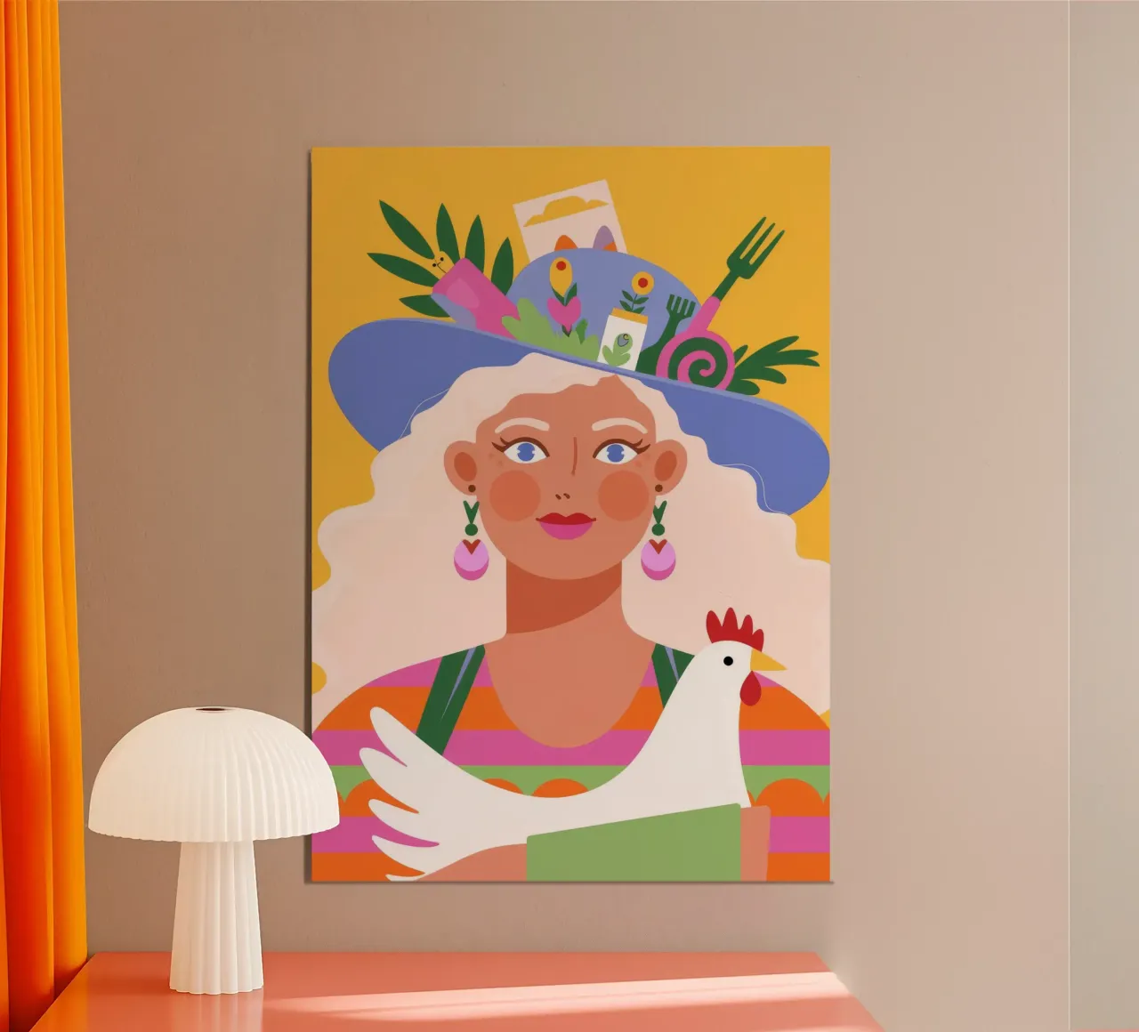 Cappello Farm Fresh poster con telaio in alluminio da Emery Kate