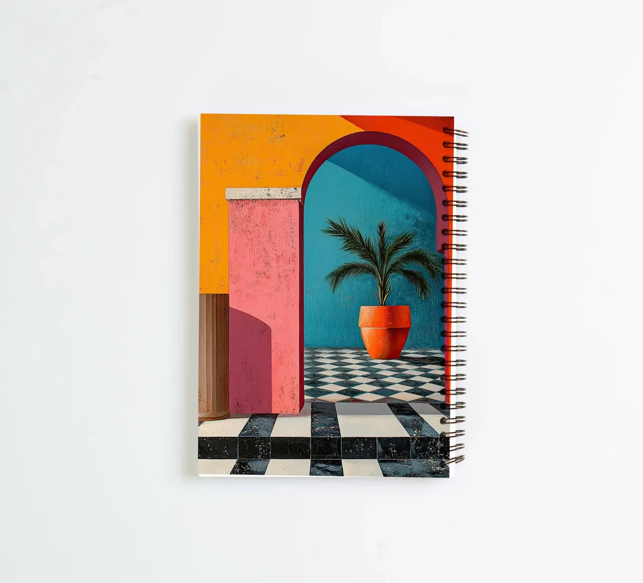 Surrealism Architecture Design Geometry spiral notebook by Nikis Art Studio