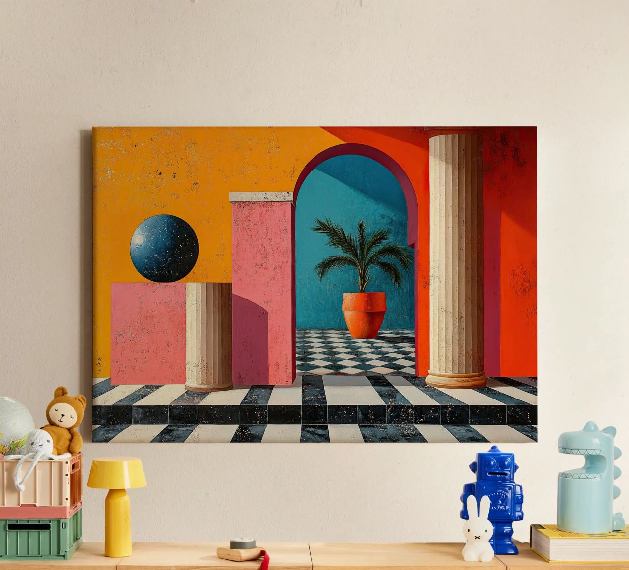 Surrealism Architecture Design Geometry canvas by Nikis Art Studio